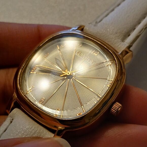 Gaiety Women's Rose Gold Tone Accent White Band Analog Display Fashion Watch - Picture 7 of 16